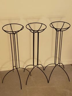 Plant Stands Black Powder Coated Metal Universal Pots or Candle Holder