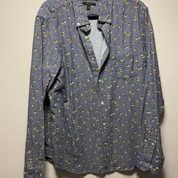 Mens Banana Republic Button Up “Untucked Slim Fit” Shirt