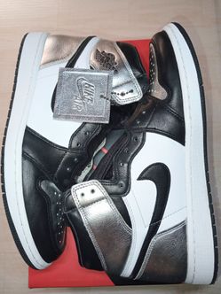 Men's Size 10 Air Jordan 1 High OG Silver Toe