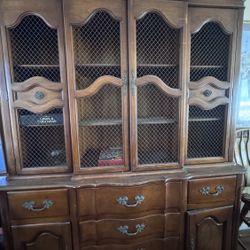 Vintage French Provincial Style China Cabinet by Fancher