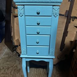 Turquoise Boho Jewelry Armoire 