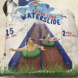 25 Feet Extra-Long Water Slide With 2 Inflatable Body Board 2 Sliding Lanes New 
