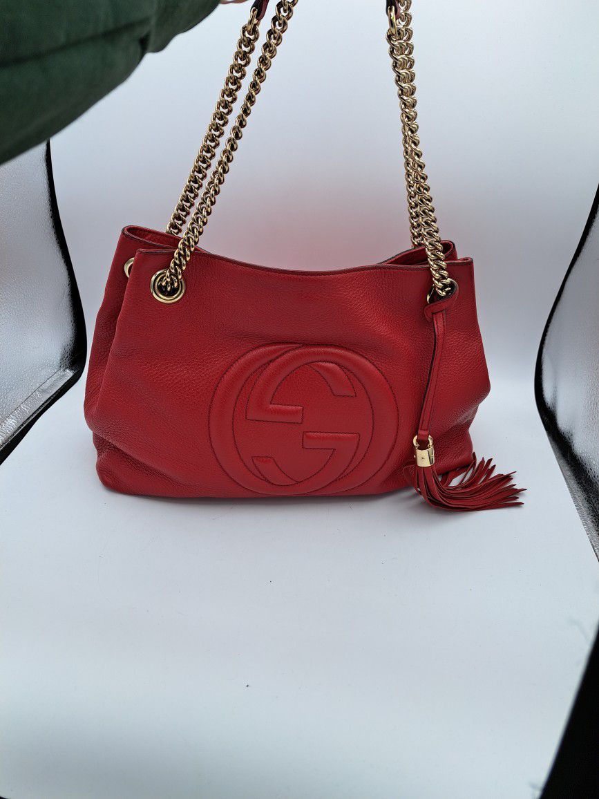 Gucci Pebbled Leather SOHO Satchel Bag