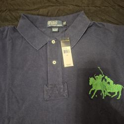 Ralph Lauren Men's Polo Shirt Size 4B Dark Blue Short Sleeve Polo Horse/Player