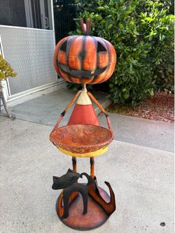 Candy Corn Jack-O-Lantern Metal Statue