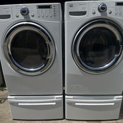 Washer and Dryer on the Pedestals 