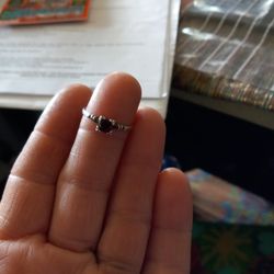 Sterling Silver & Garnet Ring