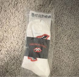 Chrome Hearts Mouth Socks White