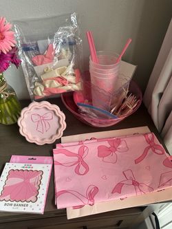 Pink birthday decorations