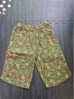 Bonjour toddler green floral wide leg pants