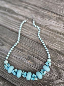 Turquoise Beaded Stone Necklace