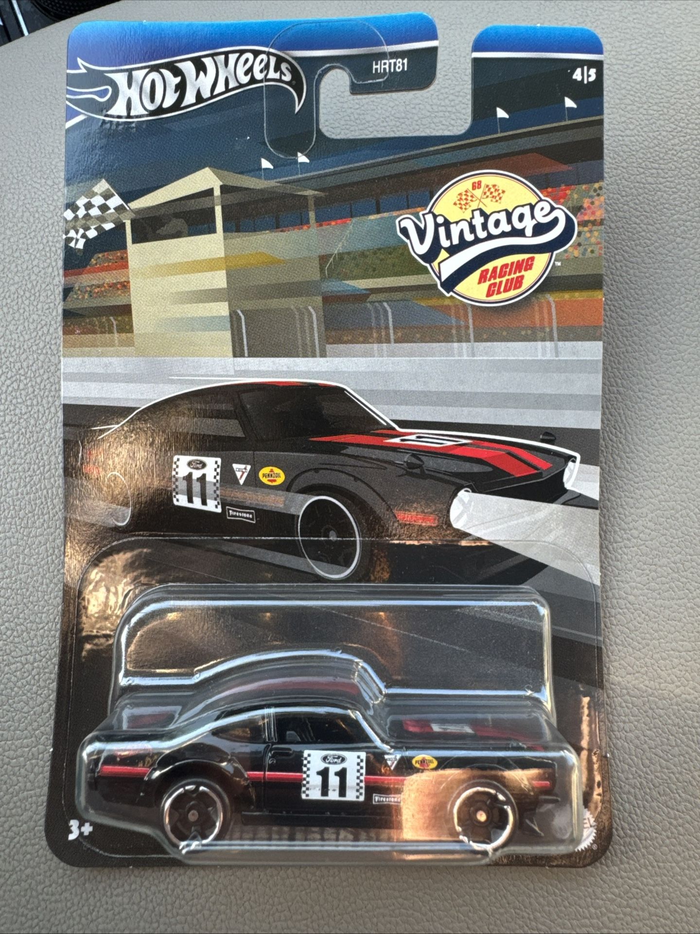 Black Custom Ford Maverick Vintage Racing Club Hot Wheels 1:64 Diecast