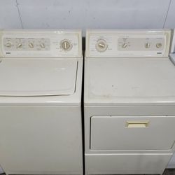 Kenmore Elite Heavy Duty Transmission Powered Top Load Washer With Agitator And Gas Dryer Set 
