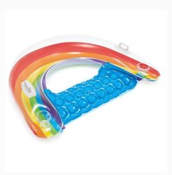 NWB INTEX Sit N Float Lounge w/ 2 Cup Holders NEW IN BOX 60x39 Rainbow Colors