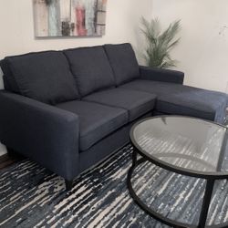 Dark Gray Nori 80" Modern Sectional Sofa with Reversible Chaise