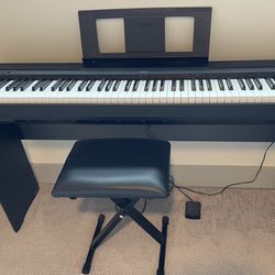 Yamaha 88-Key Digital Piano with Keyboard Stand and Chair