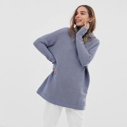 Free People Women's Ottoman Slouchy Sweater Blue Denim Small