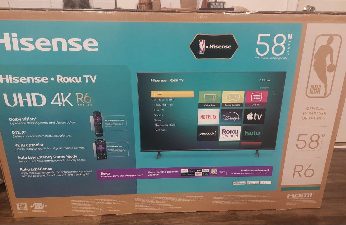 Brand new In The Box 58 Inch Hisense Roku TV