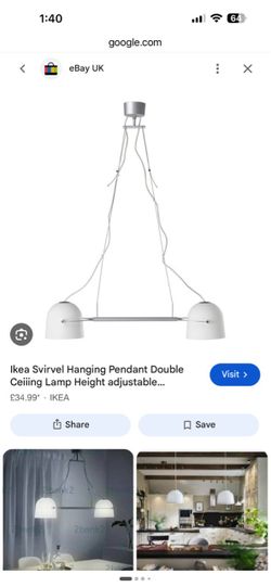Ikea Svirvel Hanging Pendant Double Ceiling Lamp