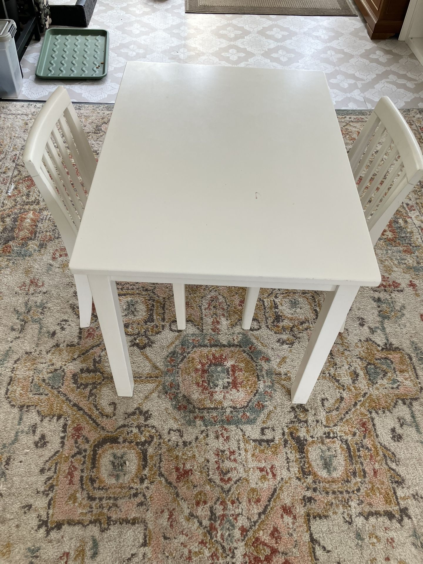 Create And Barrel Kids Table With 2 Chairs