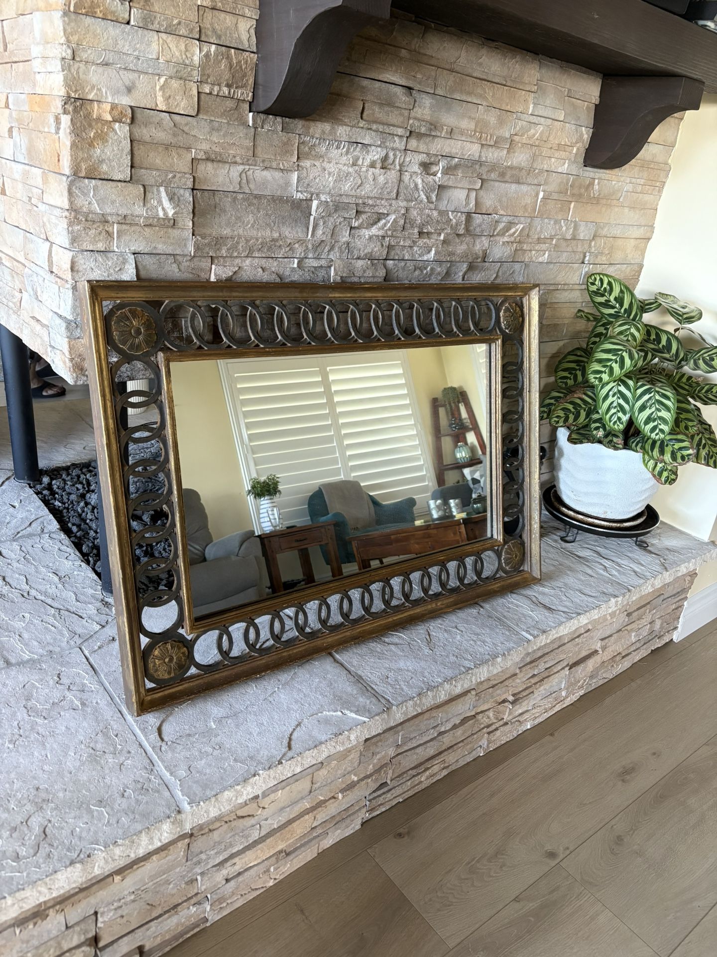 Art Deco Vintage Rectangular Decorative Accent Wall Mirror