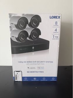 Lorex 1080p Wired Security Camera System – 4 Cameras – 1TB DVR – New