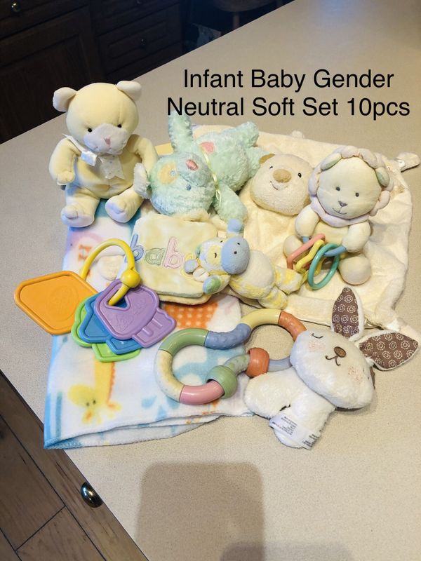 Baby Infant Gender Neutral Soft Toy Set 10pcs for Sale in ...