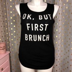 FIFTH SUN Size Large Black Graphic Tank Top