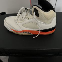 Nike Air Jordan Retro 5 Sail And Orange 
