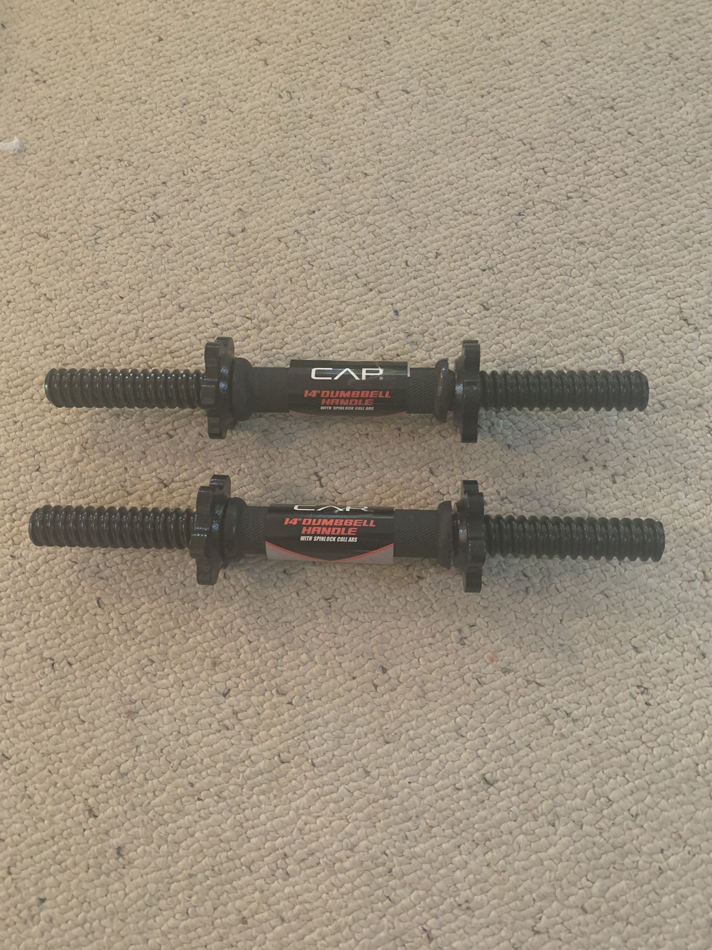 Cap Solid Steel 14” Adjustable Dumbbell Handle Pair with Spinlock Collars (Brand New)