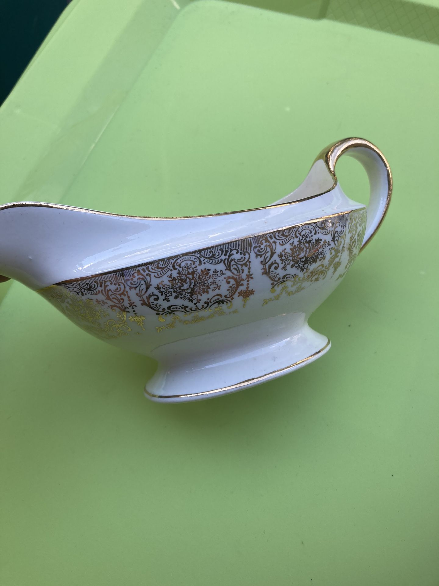 22 K Gold In Glaze Vintage Regal China Gravy Boat Gold Trim