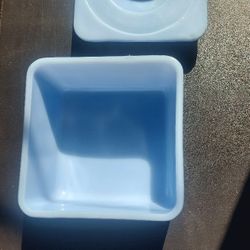 Vintage Rare Delphite Blue Refridgerator Dish