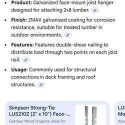 Simpson Strong-Tie LUS28Z Joist Hanger