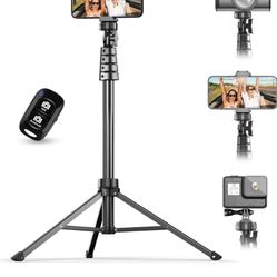 UBeesize 67" Phone Tripod & Selfie Stick, Camera Tripod Stand with Wireless Remote and Phone Holder,Compatible with iPhone Android Phone, Perfect for 