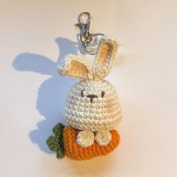 Handmade Crochet Bunny Keychain 🐰