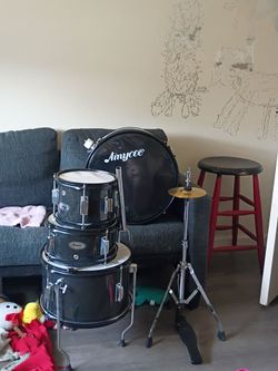 Amyove Black Drum Kit Set