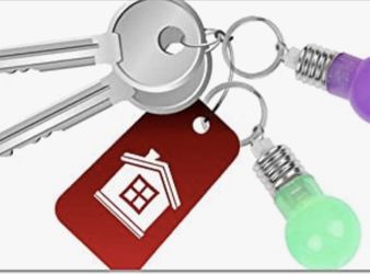 Green Light Up LED Crystal Keychain