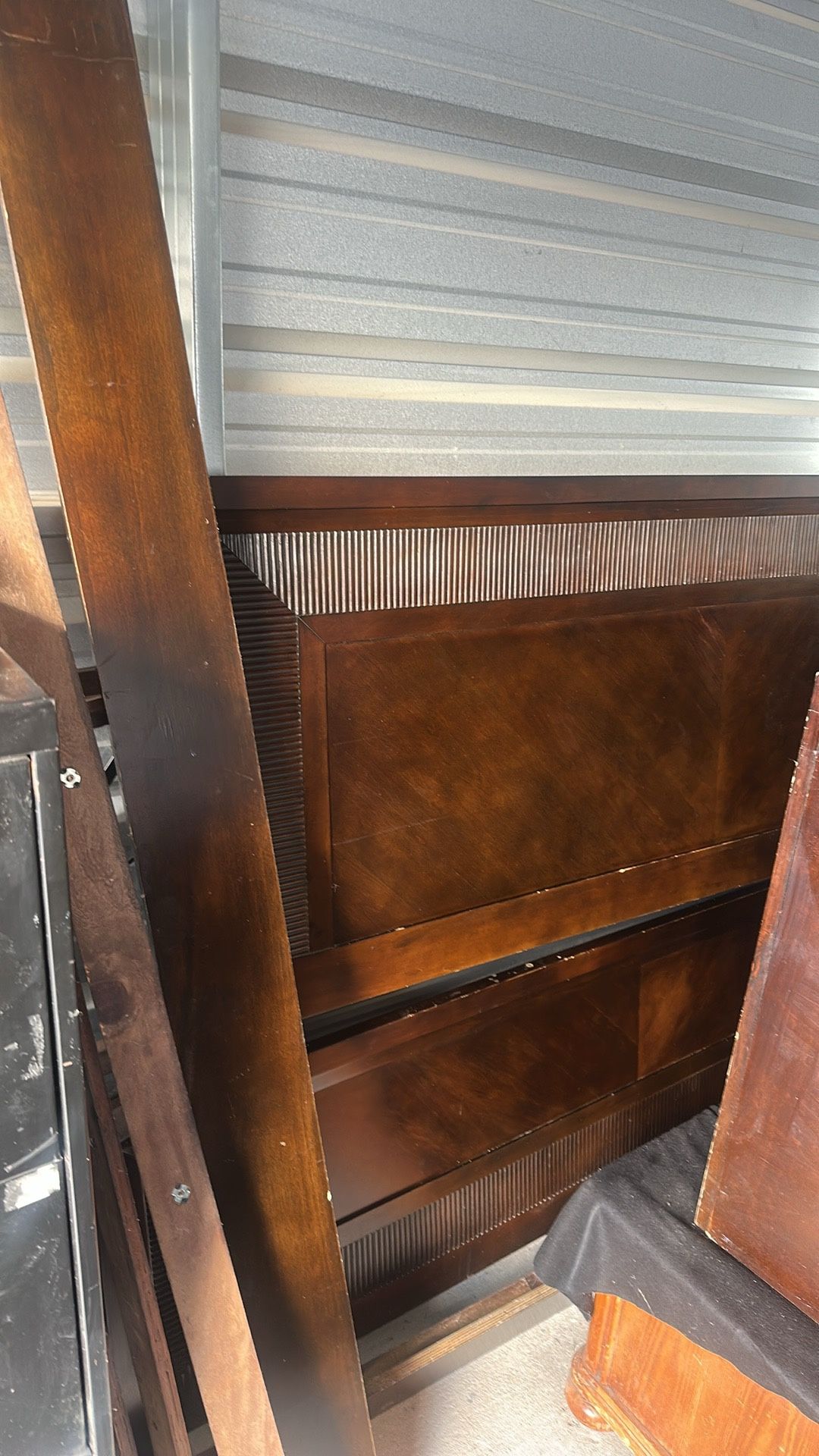 King Wooden Bed Frame With Headboard And Footboard