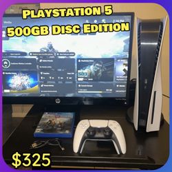 Playstation 5 Disc 500GB God of War $325 PS5