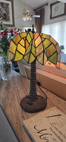 Tiffany Style Stained Glass Lamp Palm Tree
