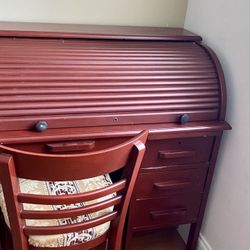 Vintage Brown Roll Up Desk With Matching Chair 🪑 Pick Up Only 