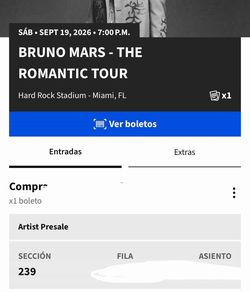 Bruno mars ticket