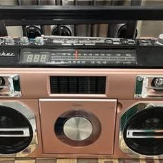 Rose Gold Pink Studebaker Retro Bluetooth Boombox