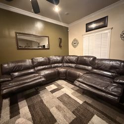 Leather sectional