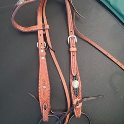Billy Cook Cowboy Leather Horse Bridal With Custom Bit 