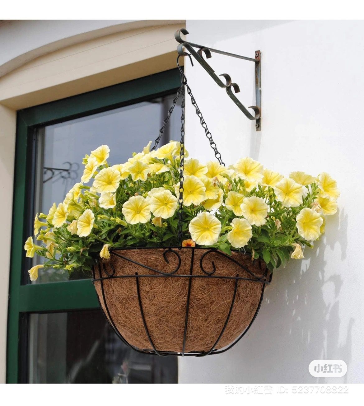 AMAGABELI GARDEN & HOME 4 Pack 14 Inch Hanging Baskets Planter for Flowers Round Outdoor Indoor Pots