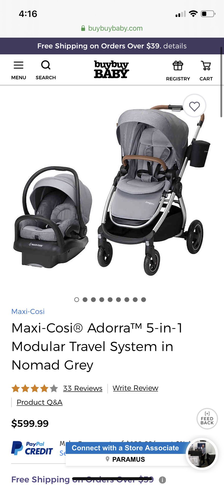 Maxi Cosi Adorra Stroller/Car seat Travel System