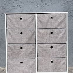 8 Drawer Fabric Storage Tower Organizer Unit Black & Gray FURNITURE