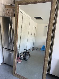 Custom framed mirror 32x77