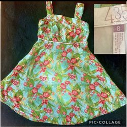 Matilda Jane 435 sundress dress Size 8 Hawaiian floral print, empire waist, EUC